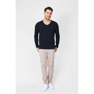 ADAM BOXES V Yaka Uzun Kollu T-shirt NP-Trelargo - Lacivert
