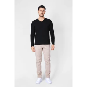 ADAM BOXES V Yaka Uzun Kollu T-shirt NP-Trelargo - Siyah