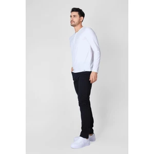 ADAM BOXES Düğmeli Bisiklet Yaka Uzun Kollu T-shirt NP-Collargo - Ekru