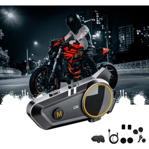 Intercom Yeni 2025 Model Su Geçirmez Motosiklet Kask Intercom Kulaklık Seti - Bluetooth 5.3, Rgb