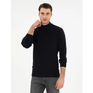 Pierre Cardin Erkek Lacivert Slim Fit Yarım Balıkçı Triko Kazak 50300498-VR033