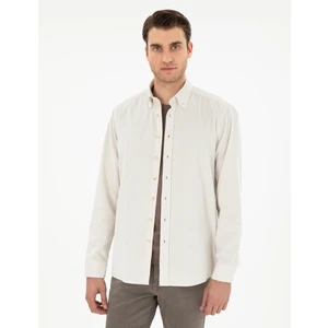 Pierre Cardin Erkek Vizon Regular Fit Uzun Kollu Gömlek 50292347-VR052