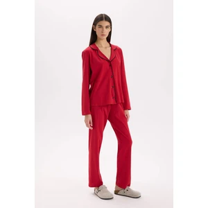 Pijama Takımı Regular Fit Uzun Kollu Üst Uzun Altı-Fall in Love E2246AXNS