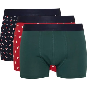 Erkek Yılbaşı Temalı 3'lü Boxer E0045AX24CW