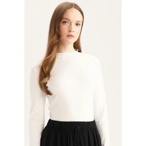 Yarım Balıkçı Yaka Fitilli Kaşkorse Uzun Kollu Tesettür Tişört Tunik B2389AX25SP