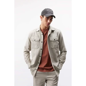 %100 Pamuk Regular Fit Polo Yaka Basic Düz Uzun Kollu Gömlek B2654AX25SP
