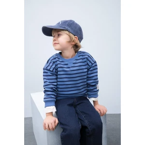 Erkek Bebek 2'li Takım Çizgili Sweatshirt Beli Lastikli Eşofman Altı D7750A525SP