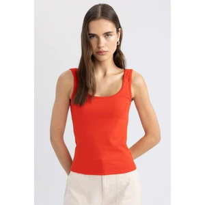 Slim Fit Dar Kesim U Yaka Ribana Basic Düz Atlet C0095AX24SM