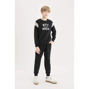 Erkek Çocuk 2'li Takım Baskılı Sweatshirt Eşofman Altı D4742A8NS