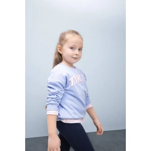 Kız Bebek Bisiklet Yaka Baskılı İçi Yumuşak Tüylü Sweatshirt D7871A525SP