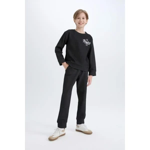 Erkek Çocuk 2'li Takım Baskılı Sweatshirt Beli Lastikli Eşofman Altı D7869A8NS