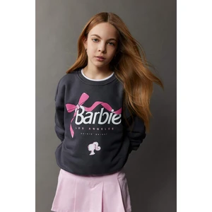 Kız Çocuk Barbie Relax Fit Bisiklet Yaka Sweatshirt D8831A825SP