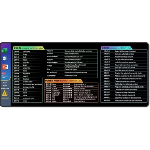 Sge Teknoloji Excel Word Power Point 70X30 cm Speed Kaymaz Taban Dikişli Oyuncu Gaming Mouse Pad