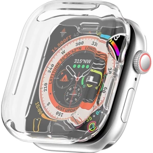 Apple Watch 10 46MM Uyumlu Kasa Koruyucu Şeffaf Silikon Hd Ekran Koruyucu