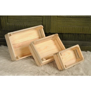 3'lü Doğal Ahşap Dekoratif Kasa Seti – Çok Amaçlı Organizer, Raf ve Saklama Kutusu