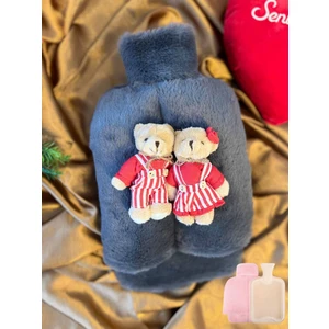 TREND COLOR Sevgililer Için Sıcak Su Torbası Füme Peluş Ayak Isıtıcı Oyuncaklı 2 Lt  Ile Beraber