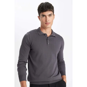Standart Fit Normal Kesim Polo Yaka Yumuşak Dokulu Premium Triko Kazak D0454AX24AU