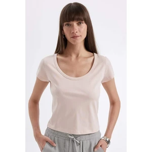 Regular Fit Bisiklet Yaka Penye Basic Kısa Kollu Tişört D4455AX24HS