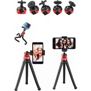 Techno Station 30 cm Esnek Masaüstü Tripodu Ahtapot Fotoğraf Makinesi Tutucu Telefon Tutucu Tripot