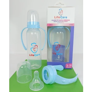 Life Care Kulplu Pp Biberon 240ML Mavi