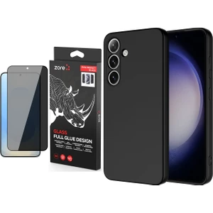 Samsung Galaxy S25 Plus Kılıf Zore Mara Lansman Kapak + Premium Privacy Temperli Cam Ekran Koruyucu