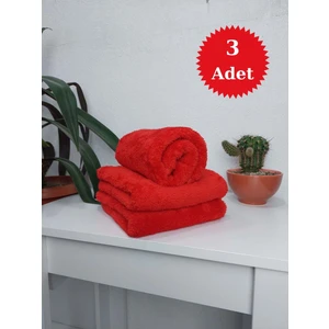 Mef Collection 3'lü Kırmızı Mikrofiber Boya Tutmayan Kuaför Havlusu Berber Havlusu - 50x90 cm - Leke ve Solmaya Dayanıklı