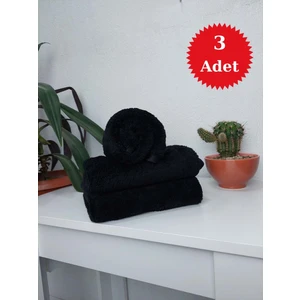 Mef Collection 3'lü Siyah Mikrofiber Boya Tutmayan Kuaför Havlusu Berber Havlusu - 50x90 cm - Leke ve Solmaya Dayanıklı
