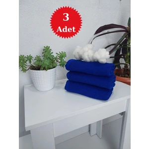 Mef Collection 3'lü Royal Mavi Pamuklu Berber Havlusu Kuaför Havlusu - 50x90 cm - Su Çekici ve Dayanıklı