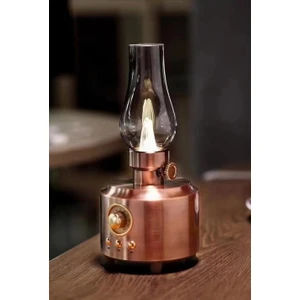 Nostaljik Retro Gaz Lambası Taşınabilir Bluetooth Hoparlör Çok Renkli USB Fm Radyo Aux Girişi