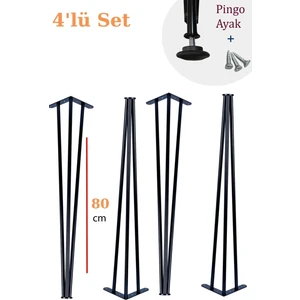 80 cm Petek Üstü Raf & Dresuar Ayağı Metal Profil Boru Firkete Ayak Yüksek Bar Masası - Pingolu