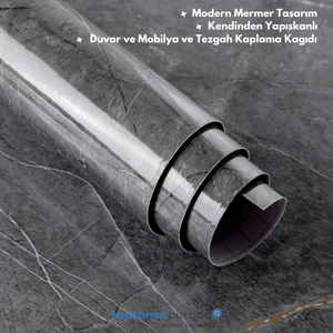 60CM×500CM Kendinden Yapışkanlı Mermer Desen Folyo Mutfak Dolap Masa Kaplama Duvarkağıdı