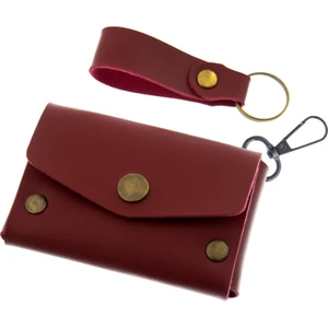 Bordo Renk, Deri, Kancalı Bozuk Para Cüzdan Seti, Özel Günler Için En Iyi Hediye, Özel Üretim