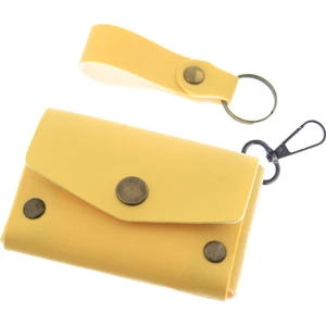 Sarı Renk, Deri, Kancalı Bozuk Para Cüzdan Seti, Özel Günler Için En Iyi Hediye, Özel Üretim