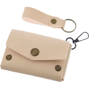 Pudra Renk, Deri, Kancalı Bozuk Para Cüzdan Seti, Özel Günler Için En Iyi Hediye, Özel Üretim