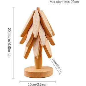 Ahşap Katlanır Nihale ve Çok Amaçlı Mutfak Altlığı Bardak Altlığı Mat 10 cm