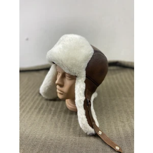 Fast Style Deri Kürk  Pilot Şapka