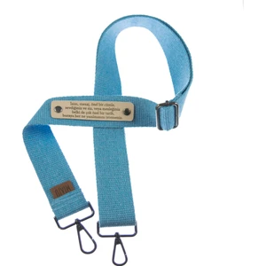 Mavi Renk, Kanvas ve Deri Çanta Askısı, Zarif ve Şık Isme Özel Detaylı 140 cm Çanta Omuz Askısı