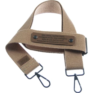 Açık Kahve Renk,  Metal Aksamlı, Kişiye Özel Hediyelik Çanta Askısı, 140 cm Ayarlanabilir Uzunluk