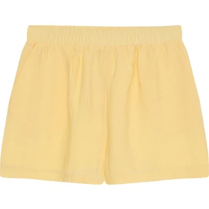 Beli Lastikli Dokulu Mini Şort Sarı