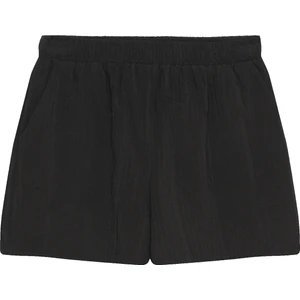 Beli Lastikli Dokulu Basic Mini Şort Siyah