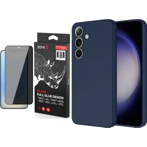 Samsung Galaxy S25 Plus Kılıf Zore Mara Lansman Kapak + Premium Privacy Temperli Cam Ekran Koruyucu