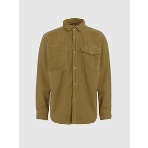 Erkek Basıc Uzun Kol Kadife Kahve Rengi Gömlek