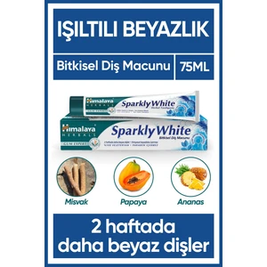 Işıltılı Beyazlık Bitkisel Diş Macunu, Florürsüz, Parabensiz, Bitkisel Enzim, 75 ml