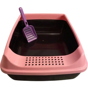 Chitto Elekli Açık Kedi Tuvaleti - Pembe ** (Kürek Hediyeli)