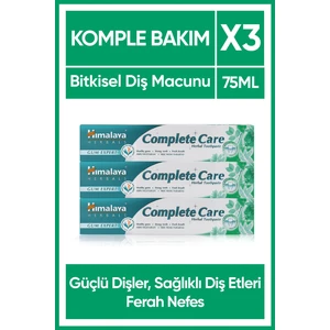 Complete Care Koruyucu Diş Macunu - Bitkisel- Vejetaryen - Florürlü - Parabensiz - Güçlü Dişler - 75 ml - 3 Adet