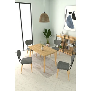 Deniz Sandalye Avanos Ahşap Mutfak Masası Takımı - 70 x 120 cm