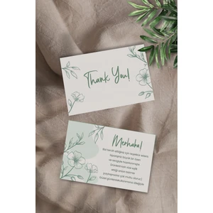 Soft 50 Adet Çift Yön Baskılı Teşekkür Kartı 8,5x5,5 cm