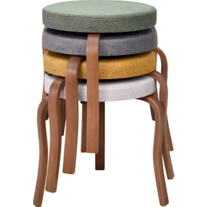 Ege Kestane Ahşap Ayak Istiflenebilir Mutfak-Balkon Taburesi (4 Adet)