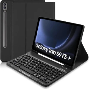 TEKNETSTORE Samsung Galaxy Tab S9 Fe Plus 12.4" Q Türkçe Klavyeli Kılıf Kalem Bölmeli Bluetooth Özellikli Stand