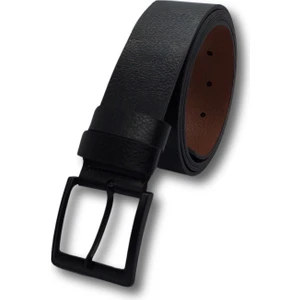 Erkek Kemer Çocuk Yetişkin Siyah Kare Çelik Tokalı Deri Kemer